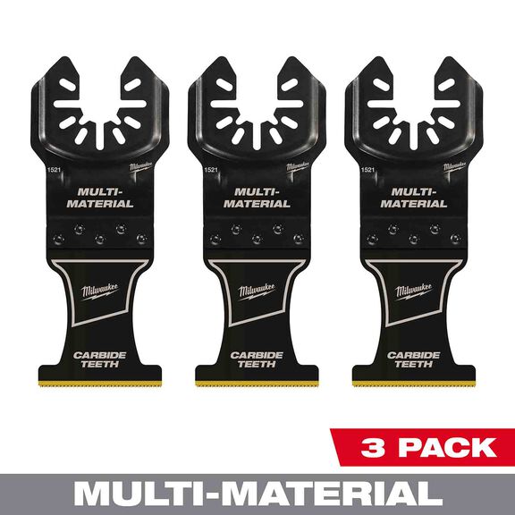 MILWAUKEE&reg; OPEN-LOK&trade; 1-3/8" Carbide Teeth Multi-Material Multi-Tool Blades, 3 Pack image number 0