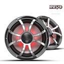 Wet Sounds REVO CX-10 XS-G-SS S2 10-inch High Output Component Style Coaxial Speakers with XS-Gunmetal Stainless Steel RGB Grilles image number 0