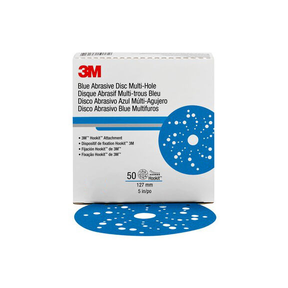 Hookit&trade; 5" Multi-hole Blue Abrasive Discs image number 0