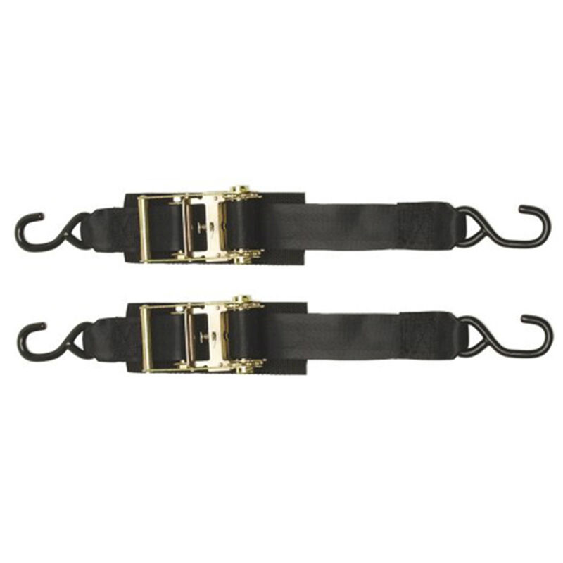2" x 4'  Heavy Duty Boat Buckle Ratchet Transom Tiedowns, 2-Pack image number 0