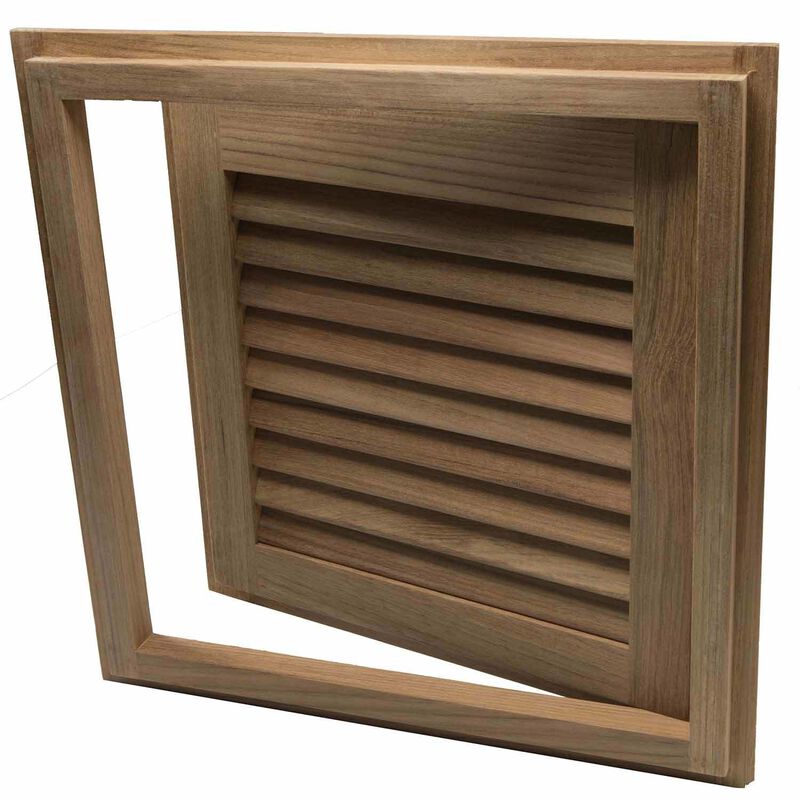 Right Hand Teak Louvered Door & Frame, 15" x 15" image number 4