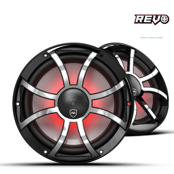 Wet Sounds REVO CX-10 XS-B-SS S2 10-inch High Output Component Style Coaxial Speakers with XS-Black Stainless Steel RGB Grilles image number 0