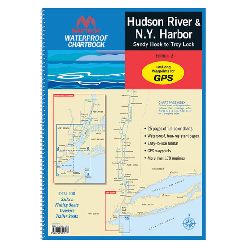 Hudson River & N.Y. River 2013 Waterproof Chartbook, 3rd Edition image number 0