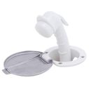 Recessed Shower Arctic White Cup with Stainless Steel Lid, Small Arctic White Sprayer, 10' White Rubber Hose image number 2