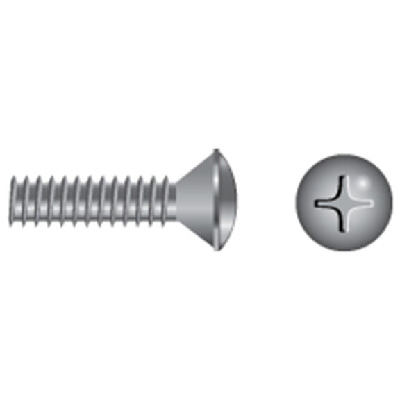 10-32 X 1 1/2" Stainless Steel Phillips Oval-Head Fine Thread Machine Screws, 100-Pack image number 0