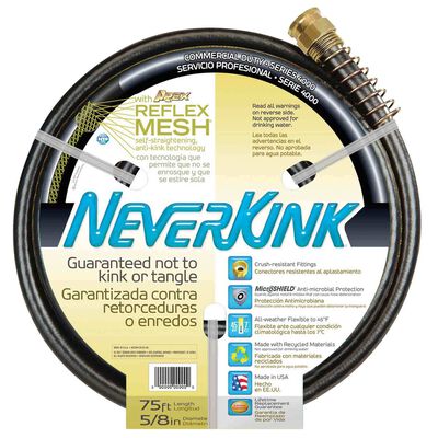 75' NeverKink Water Hose, 5/8" diameter