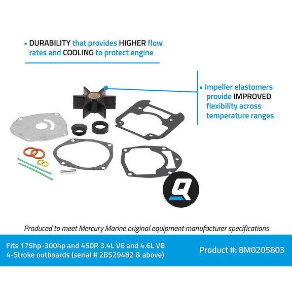 Quicksilver 8M0142980 Water Pump Repair Kit image number 1