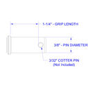 Stainless Steel Clevis Pin, 3/8" Dia. X 1 1/4" Grip Length image number 1