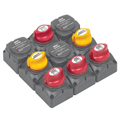 Battery Distribution Cluster for Triple Outboard Engine, Four Battery Banks