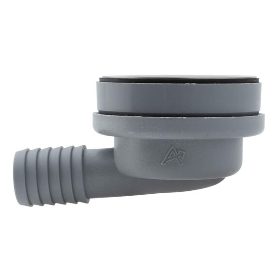 2" Drain, 95 Degree Drain, Low Profile w/Strainer, 1" Hose Barb, w/Chain Stopper Brushed Finish image number 1