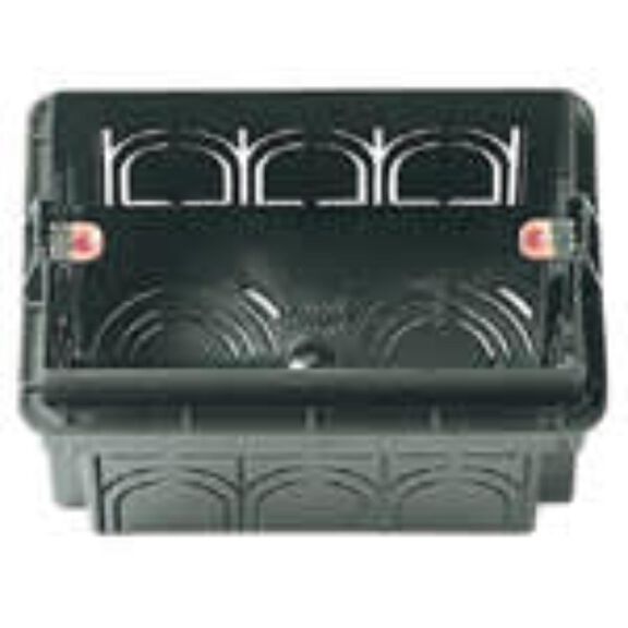 Vimar V71303.AU 3-Module Flush Mounting Box, Masonry, Black image number 0