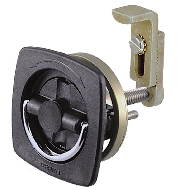 Non-Locking Flush Latch - Black with Offset Adjustbable Cam Bar 3/8 to 3" image number null