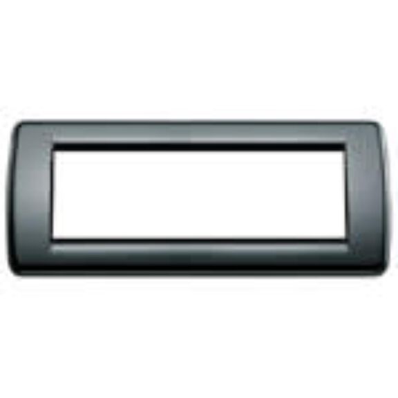 Vimar Idea Round 6-Module Cover Plate, Black image number 0
