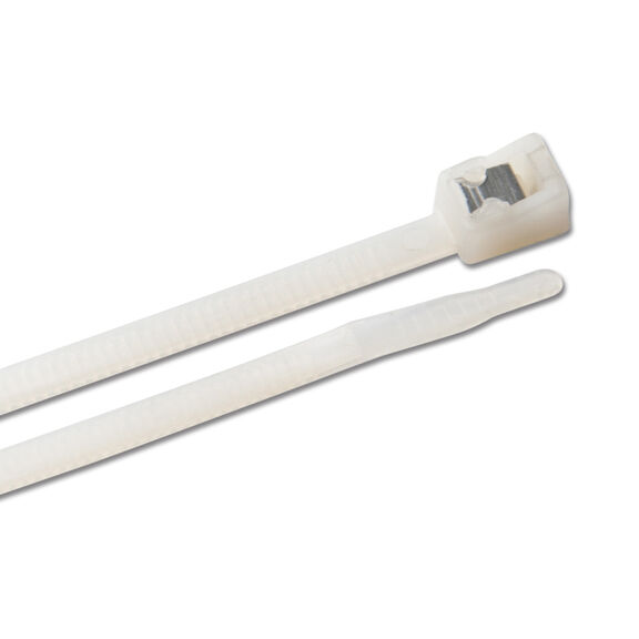 17" White Heavy-Duty Self-Cutting Cable Ties, 10-Pack image number 0