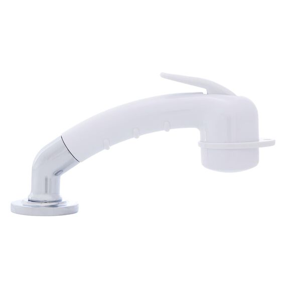 Deck-Mount Sprayer Small Arctic White Sprayer w/Elbow, 10' White Rubber Hose, Low Profile Holder image number 2