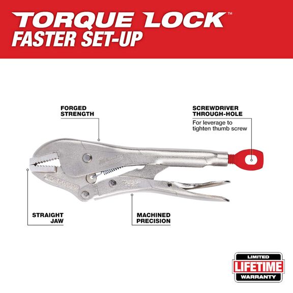 10" Torque Lock&trade; Straight Jaw Locking Pliers image number 1