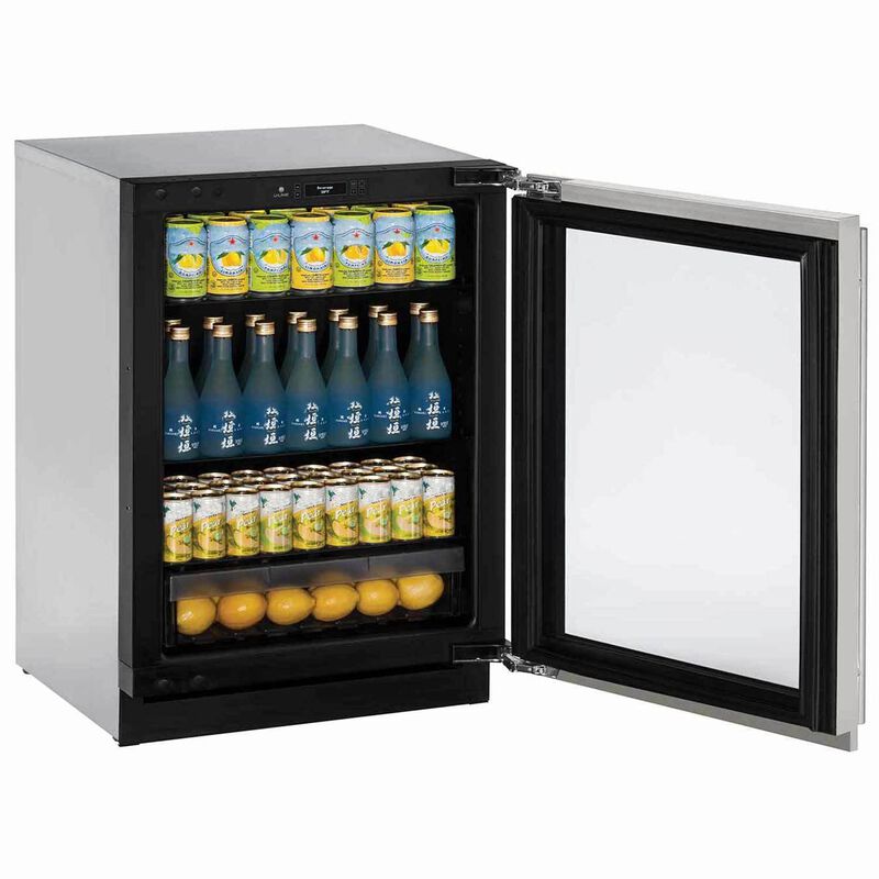 24" Stainless Glass Door Refrigerator image number 1