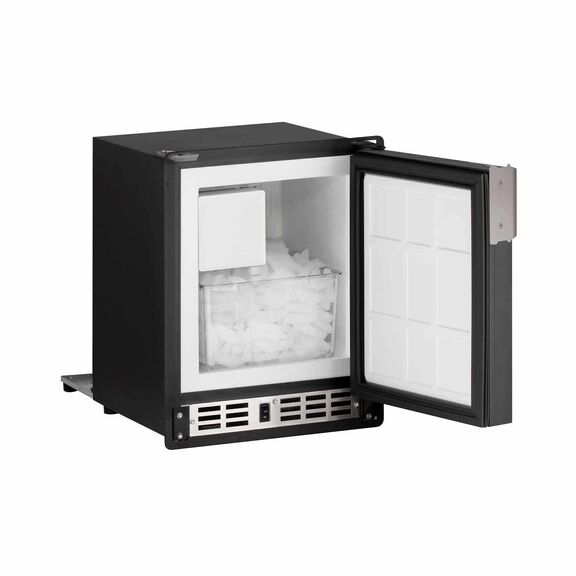 15" Black Marine Crescent Ice Maker, Flange Flush to Cabinet, 220V image number 1