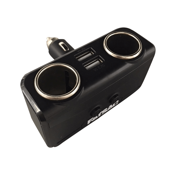 FATSAC Dual Socket Splitter with USB Ports (S1005) image number 2