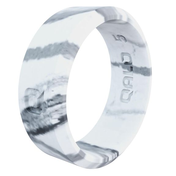 Women's Modern White Marble Silicone Ring, Size 07 image number 0