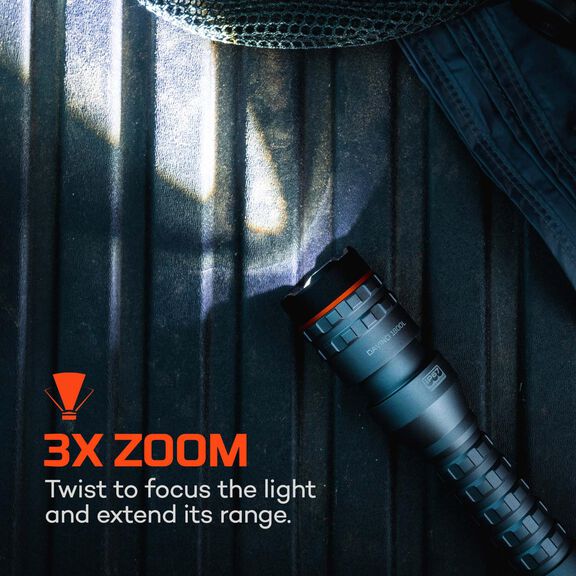 Davinci 1800L: 1800 Lumen Rechargeable Flashlight with Power Bank and Push Button Mode Selector image number 8