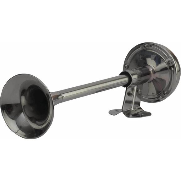 Compact Single Trumpet Horn, 110dB, Stainless Steel image number 0