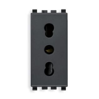 Vimar Eikon 2P+E 16A Italian P17/11 SICURY Socket Outlet, Grey