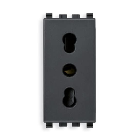 Vimar Eikon 2P+E 16A Italian P17/11 SICURY Socket Outlet, Grey image number 0