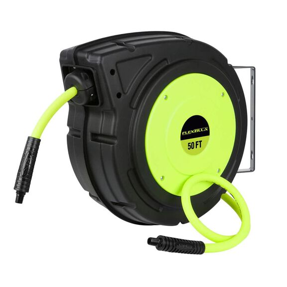 Flexzilla Enclosed Plastic Retractable Air Hose Reel 3/8" 50' image number 0