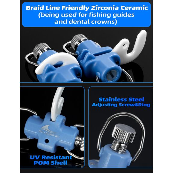 BLUEWING Zirconia Outrigger and Flat Line Release Clip Blue 2pcs image number 1