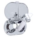 Aidack Transom Shower Hot/Cold Mixer, Chrome Cup & Lid, Hammer-Head Arctic White Sprayer, 10' White Rubber Hose, Chrome Aidack Handle image number 1