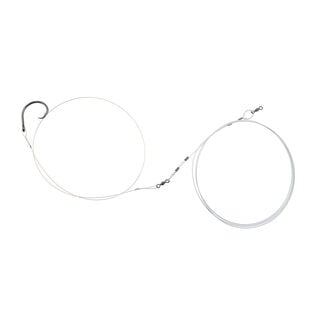 Economy Shark Rig, 12/0 Mustad Circle Hook, 7x7 Cable Bright x 8 ft / 2.44 m, .035 in / 0.89 mm Single Strand Leader Wire Camo Brown, 4 ft