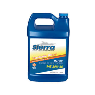 Sierra 25W-40 4 Stroke Synethtic Blend Marine Engine Oil, Catalyst Compatible, 4 Liter