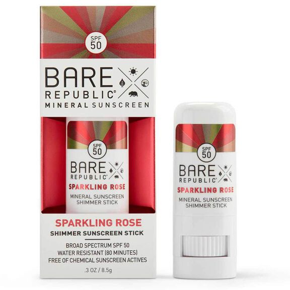 Mineral SPF 50 Shimmer Sunscreen Stick - Sparkling Rose, .3oz image number 0