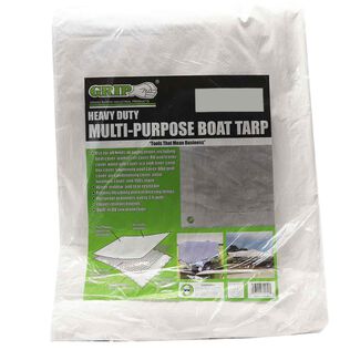 10' x 12' Heavy Duty Multi-Purpose Boat Tarp, White