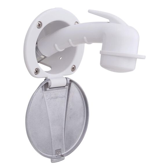 Recessed Shower Arctic White Cup with Stainless Steel Lid, Small Arctic White Sprayer, 10' White Rubber Hose image number 0