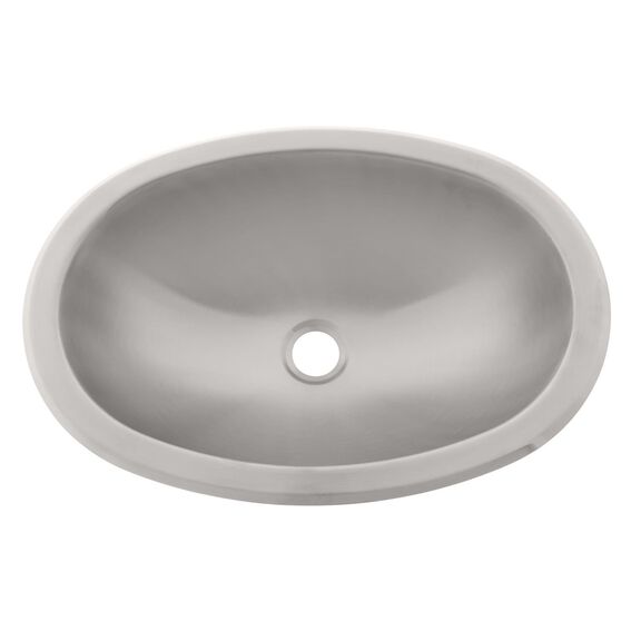 Oval Sink Brushed Finish, 304 Stainless Steel, 1-1/2" Drain, SoundKOTE, With Studs image number 1