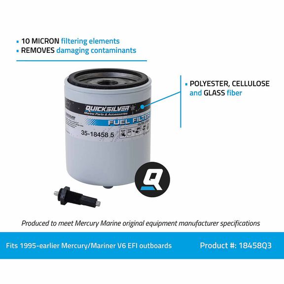 18458Q3 Water Separating Fuel Filter Kit with Black Water Warning Sensor image number 3