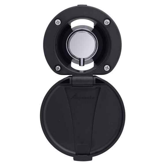 Aidack Recessed Control Valve Hot/Cold Mixer, Black Cup & Lid, Chrome Aidack Handle image number 0