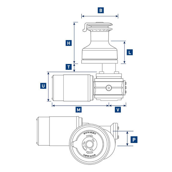 Lewmar 45EST EVO AL GY 12V Complete (E) Kit image number 1