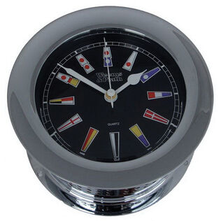 Chrome Atlantis Nautical Flag Clock