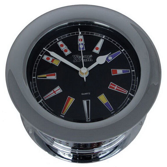 Chrome Atlantis Nautical Flag Clock image number 0