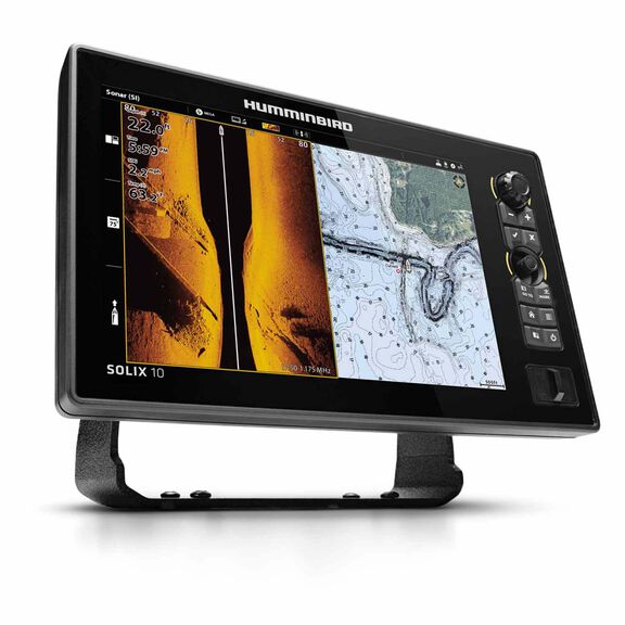 SOLIX 10 CHIRP MEGA SI+ G3 Fishfinder/Chartplotter Combo with Transducer and Basemap Charts image number 1