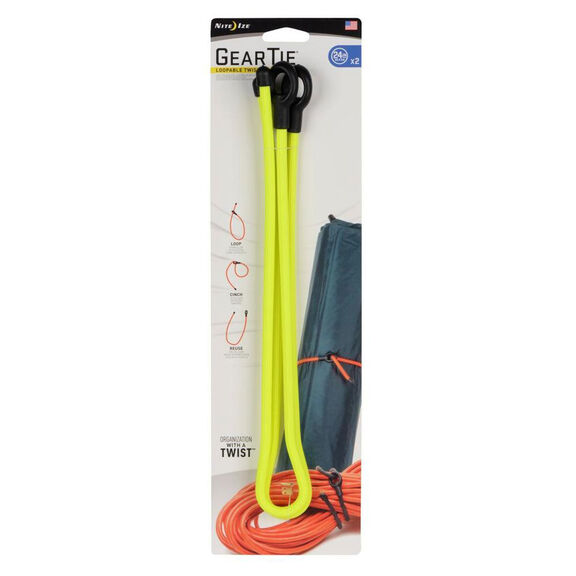 24" Neon Yellow Gear Tie Loopable, 2-Pack image number 2