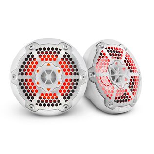 HYDRO 6.5" 2-Way Marine Speakers with Integrated RGB LED Lights, 300 Watts, White