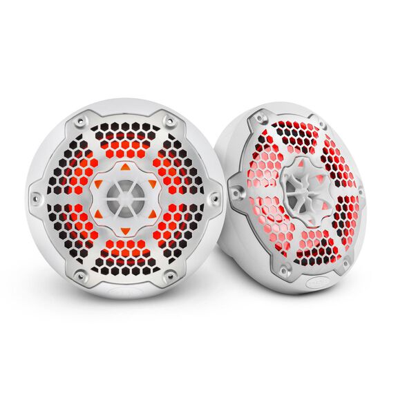 HYDRO 6.5" 2-Way Marine Speakers with Integrated RGB LED Lights, 300 Watts, White image number 0
