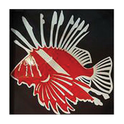 8" Vinyl Decal Lion Fish Dive Flag