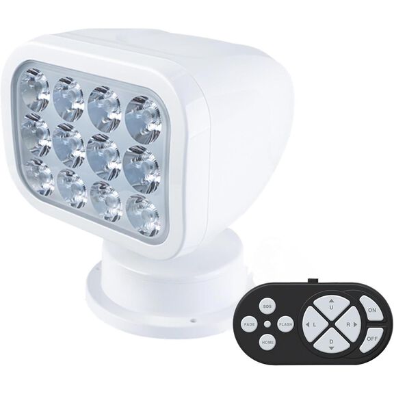 SEAFLO 28W Remote Control LED Searchlight, Warm White, Wireless Remote, White image number 0