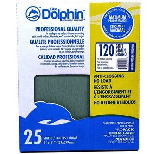 Pro Grade Sandpaper Sheets, 120 Grit, 25-Pack