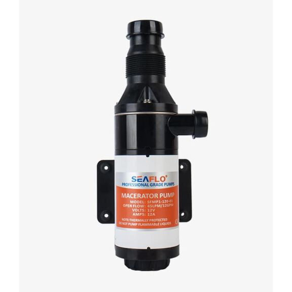 SEAFLO 01 Series 12V Macerator Pump &ndash; 12 GPM, Self-Priming, Run-Dry Safe, Anti-Clog, Heavy-Duty for RV, Boat & Marine &ndash; CE & RoHS Certified image number 1